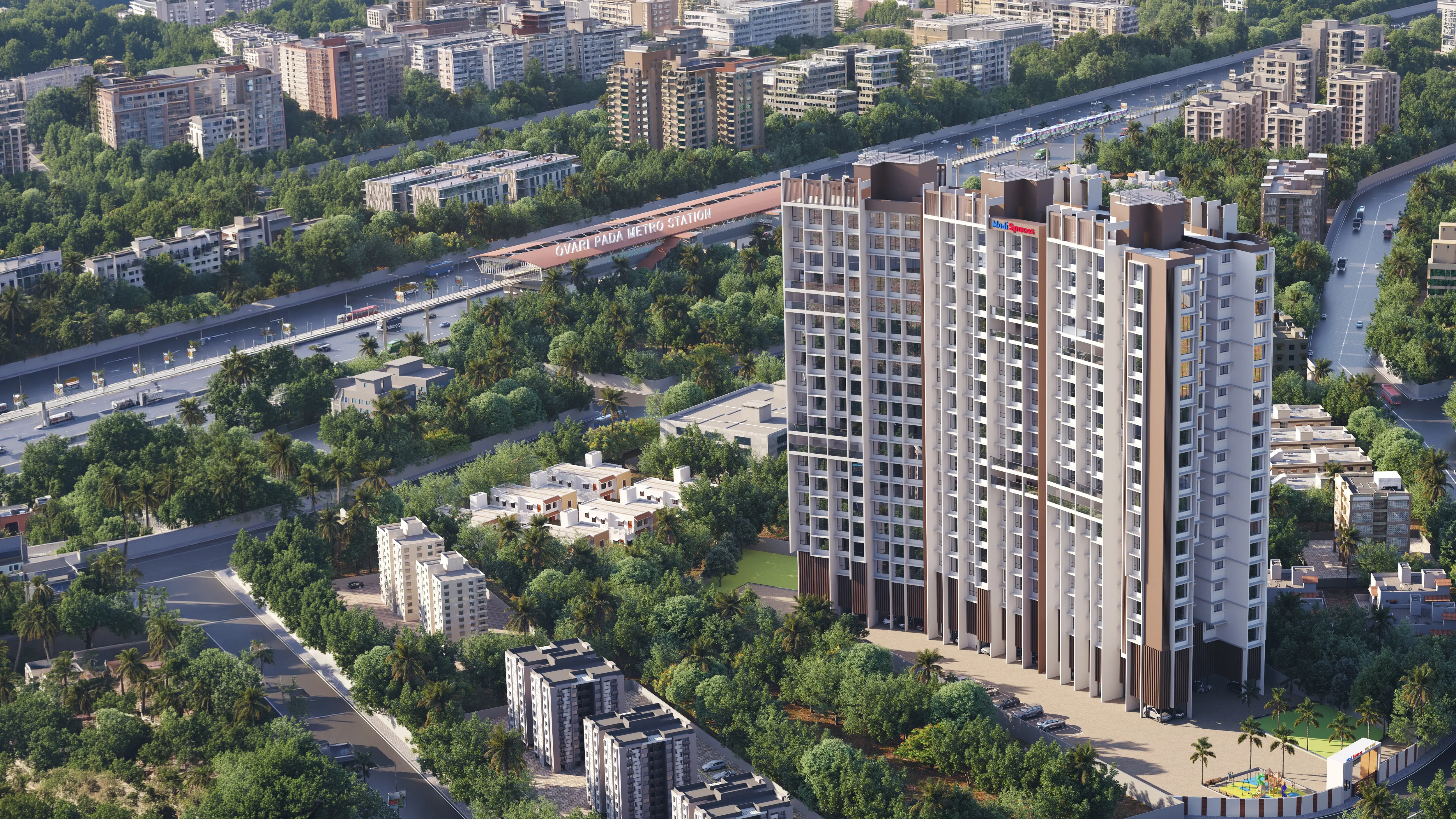 Hill Park luxury residential tower aerial view